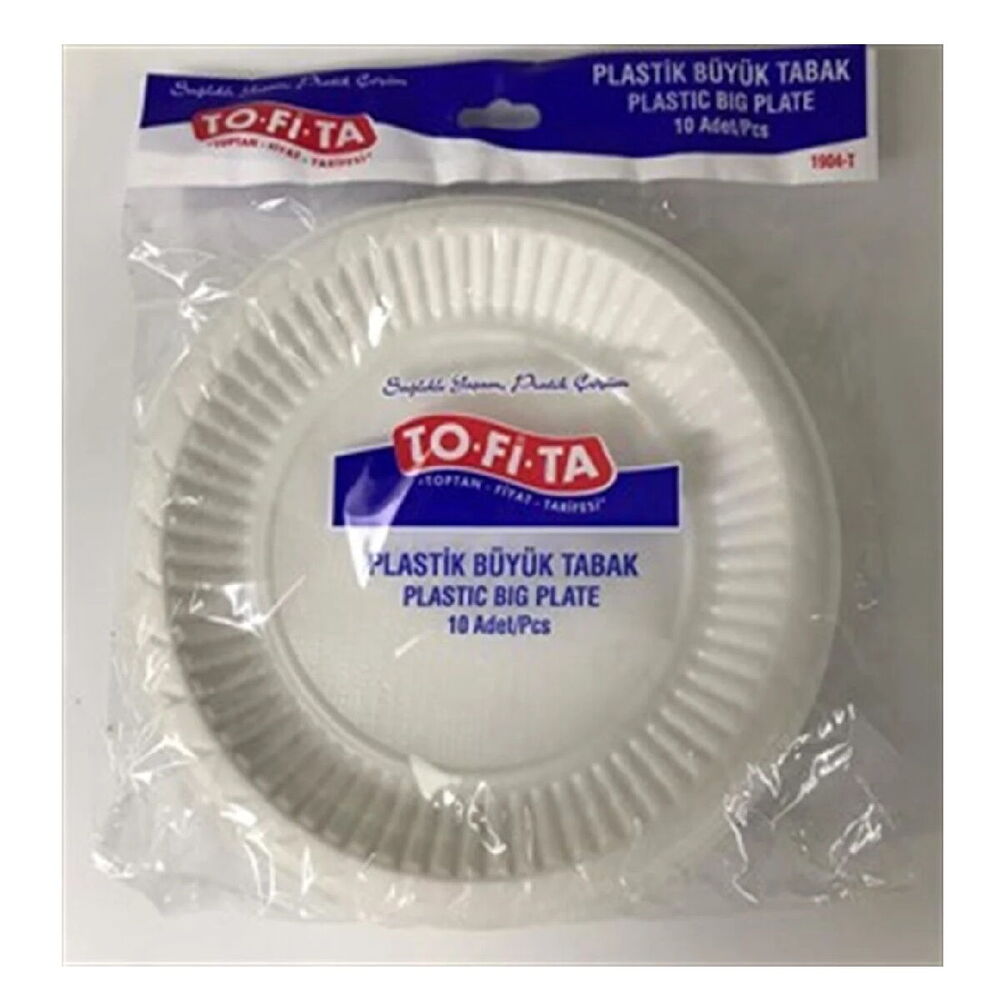 TOFITA BUYUK PLASTIK TABAK 10'LU